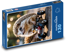 Hedgehog riding in a car Puzzle 130 pieces - 28.7 x 20 cm 