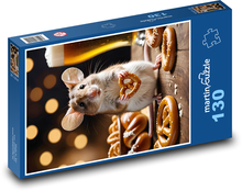 Maus und Brezeln Puzzle 130 Teile - 28,7x20 cm