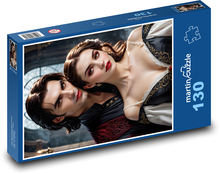 Zamilovaný pár - muž a žena Puzzle 130 dílků - 28,7 x 20 cm