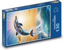 Delfin - ryba, morze Puzzle 130 elementów - 28,7x20 cm