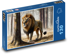 Král zvířat v lese Puzzle 130 dílků - 28,7 x 20 cm