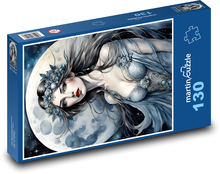 Žena v žiare mesiaca Puzzle 130 dielikov - 28,7 x 20 cm 