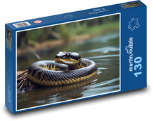A snake lying in the water Puzzle 130 pieces - 28.7 x 20 cm 