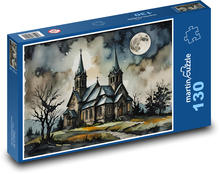 Kostol v noci Puzzle 130 dielikov - 28,7 x 20 cm 