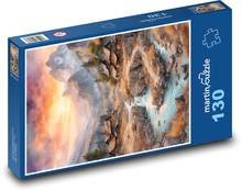 River flowing through the landscape Puzzle 130 pieces - 28.7 x 20 cm