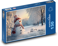 Schneemann und Schnee Puzzle 130 Teile - 28,7x20 cm