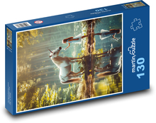 Mädchen mit einem weißen Pferd am See Puzzle 130 Teile - 28,7x20 cm