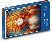 Mädchen - Prinzessin, gewelltes Haar Puzzle 130 Teile - 28,7x20 cm