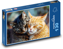 Mačky - priatelia, domáce zviera Puzzle 130 dielikov - 28,7 x 20 cm 