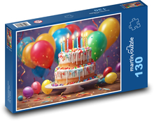 Party - Ballons, Kuchen Puzzle 130 Teile - 28,7x20 cm