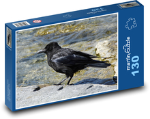 Vrána - černý pták, zvíře Puzzle 130 dílků - 28,7 x 20 cm