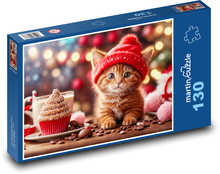 Kotě má oslavu narozenin Puzzle 130 dílků - 28,7 x 20 cm