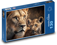 Lwy z mamusią Puzzle 130 elementów - 28,7x20 cm