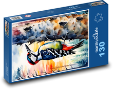 Ďateľ v lese na strome Puzzle 130 dielikov - 28,7 x 20 cm 