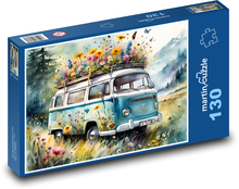 Doručenie hippie kvetov Puzzle 130 dielikov - 28,7 x 20 cm 