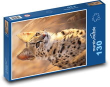 Divoká kočka v poušti Puzzle 130 dílků - 28,7 x 20 cm