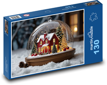 Vánoční zasněžená ozdoba Puzzle 130 - 28,7x20 cm