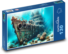 Shipwreck below sea level Puzzle 130 pieces - 28.7 x 20 cm 