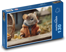 Kleine Maus im Pullover Puzzle 130 Teile - 28,7x20 cm