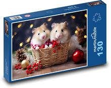 Cute hamsters in a basket Puzzle 130 pieces - 28.7 x 20 cm 