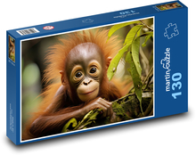 Uroczy orangutan dla dzieci Puzzle 130 elementów - 28,7x20 cm