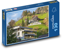 Domy v horách Puzzle 130 dílků - 28,7 x 20 cm