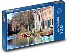 Statki na rzece Puzzle 130 elementów - 28,7x20 cm