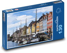 Kodaň - Dánsko, lode Puzzle 130 dielikov - 28,7 x 20 cm 
