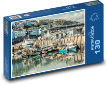 Rybářské lodě v přístavu Puzzle 130 dílků - 28,7 x 20 cm