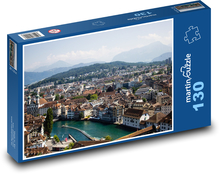 Švýcarsko - řeka Puzzle 130 dílků - 28,7 x 20 cm