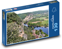 Rieka - Dordogne, Francúzsko Puzzle 130 dielikov - 28,7 x 20 cm 