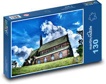 Historický kostel Puzzle 130 dílků - 28,7 x 20 cm