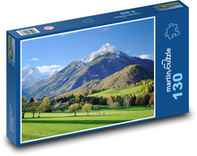 Alpská lúka - hory, príroda Puzzle 130 dielikov - 28,7 x 20 cm 