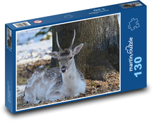 European fallow deer in the forest Puzzle 130 pieces - 28.7 x 20 cm 
