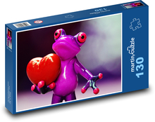 Srdce a žaba Puzzle 130 dielikov - 28,7 x 20 cm 