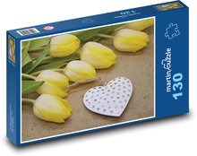Żółte tulipany dla miłości Puzzle 130 elementów - 28,7x20 cm