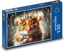 Myš v daždi Puzzle 130 dielikov - 28,7 x 20 cm 