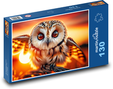 Sowa o zachodzie słońca Puzzle 130 elementów - 28,7x20 cm