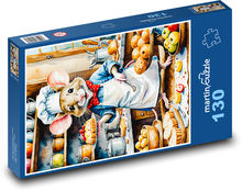 Mäuse backen Desserts Puzzle 130 Teile - 28,7x20 cm