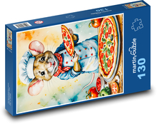 Mouse and pizza Puzzle 130 pieces - 28.7 x 20 cm 