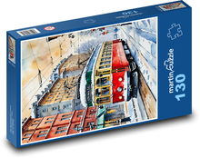 Verschneite Straßenbahn Puzzle 130 Teile - 28,7x20 cm