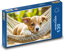Šteňa v hojdacej sieti Puzzle 130 dielikov - 28,7 x 20 cm