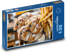 Hamster mit Pommes Puzzle 130 Teile - 28,7x20 cm