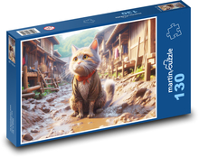 Mačka v blate Puzzle 130 dielikov - 28,7 x 20 cm 