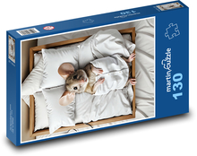Maus im Bett Puzzle 130 Teile - 28,7x20 cm