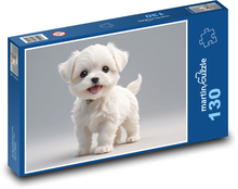Weißer Hund Puzzle 130 Teile - 28,7x20 cm