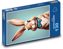 Zajačik s mašľou Puzzle 130 dielikov - 28,7 x 20 cm 