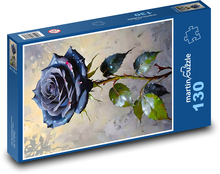 Černá růže Puzzle 130 dílků - 28,7 x 20 cm