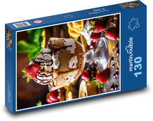 Speiseeis mit Erdbeeren Puzzle 130 Teile - 28,7x20 cm