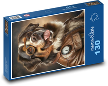 Dog in jacket Puzzle 130 pieces - 28.7 x 20 cm 